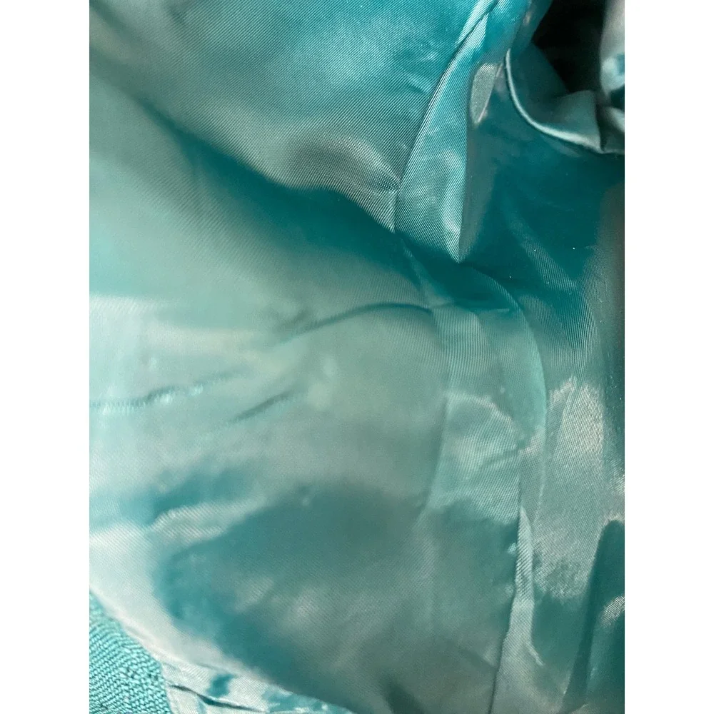 Kasper A.S.L. Teal Green Short Sleeve Zip Front Career Jacket Size‎ 4